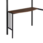 Lit mezzanine simple en métal avec bureau intégré, échelle et barrières de sécurité – 198,4 cm L, à partir de 6 ans