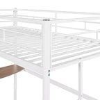 Lit mezzanine simple en métal avec bureau intégré, échelle et barrières de sécurité – 198,4 cm L, à partir de 6 ans