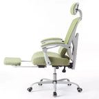 Fauteuil de jeu ergonomique en maille avec repose-pieds – Inclinaison de 90 à 135°, soutien lombaire, capacité de 136 kg