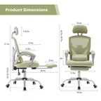 Fauteuil de jeu ergonomique en maille avec repose-pieds – Inclinaison de 90 à 135°, soutien lombaire, capacité de 136 kg