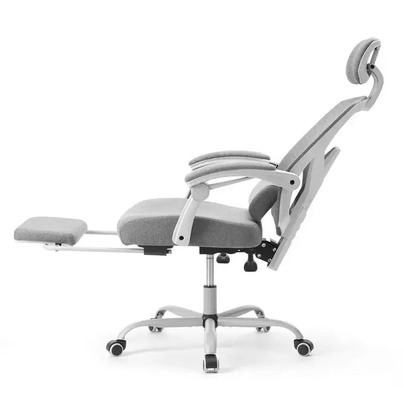 Fauteuil de jeu ergonomique en maille avec repose-pieds – Inclinaison de 90 à 135°, soutien lombaire, capacité de 136 kg