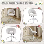 Fauteuil de bureau pivotant rembourré – Coton et lin jaune clair, réglable en hauteur, capacité de 136 kg