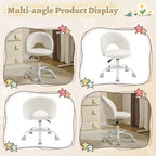 Fauteuil de bureau pivotant rembourré – Coton et lin jaune clair, réglable en hauteur, capacité de 136 kg