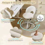 Fauteuil de bureau pivotant rembourré – Coton et lin jaune clair, réglable en hauteur, capacité de 136 kg