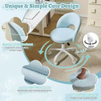 Fauteuil de bureau pivotant rembourré – Coton et lin jaune clair, réglable en hauteur, capacité de 136 kg