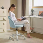 Fauteuil de bureau pivotant rembourré – Coton et lin jaune clair, réglable en hauteur, capacité de 136 kg