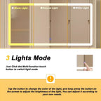 Élégante coiffeuse blanche avec grand miroir LED, plateau en verre et tiroirs multiples – H 140 cm