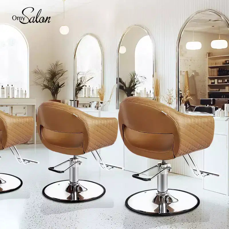 Fauteuil de salon/coiffeur à losanges extra larges – Hydraulique, pivotant, capacité de 150 kg