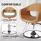 Fauteuil de salon/coiffeur à losanges extra larges – Hydraulique, pivotant, capacité de 150 kg