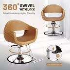 Fauteuil de salon/coiffeur à losanges extra larges – Hydraulique, pivotant, capacité de 150 kg