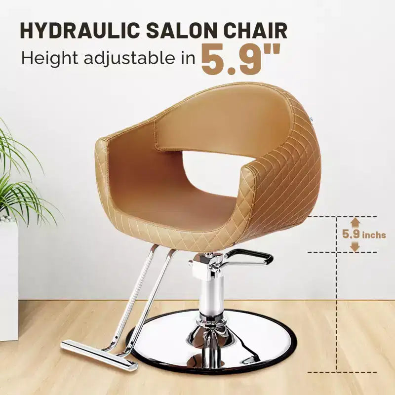 Fauteuil de salon/coiffeur à losanges extra larges – Hydraulique, pivotant, capacité de 150 kg