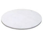 Table d'appoint ronde en marbre blanc – Piétement en aluminium coulé martelé, hauteur 52 cm
