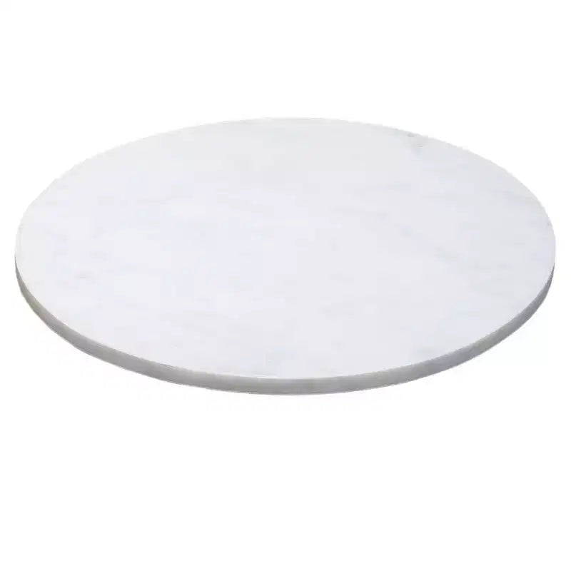 Table d'appoint ronde en marbre blanc – Piétement en aluminium coulé martelé, hauteur 52 cm