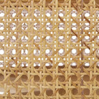 Table d'appoint ronde en rotin et bois de manguier – Style côtier naturel, 50 cm de large, aucun assemblage requis