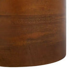 Table d'appoint en manguier avec plateau en marbre – Blanc cassé et marron, accent d'intérieur contemporain, 55,1 cm L