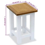 Table d'appoint compacte en chêne – Blanc et marron, aucun assemblage requis, 23,9 cm (l) × 26,9 cm (P) × 37,1 cm (H)