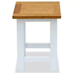 Table d'appoint compacte en chêne – Blanc et marron, aucun assemblage requis, 23,9 cm (l) × 26,9 cm (P) × 37,1 cm (H)