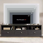 Meuble TV de ferme 70" avec tiroirs et étagères ouvertes – Convient aux TV jusqu'à 75", capacité de 220 lb