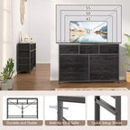 Meuble TV à 10 tiroirs pour téléviseurs de 55" – Commode de rangement polyvalente pour chambre, salon et entrée