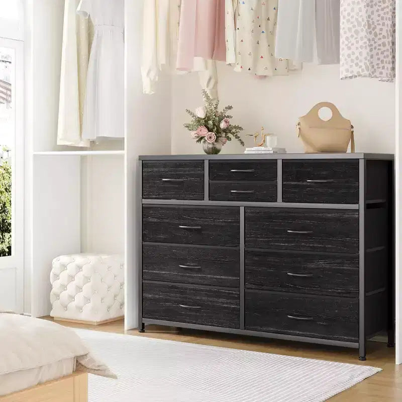 Meuble TV à 10 tiroirs pour téléviseurs de 55" – Commode de rangement polyvalente pour chambre, salon et entrée