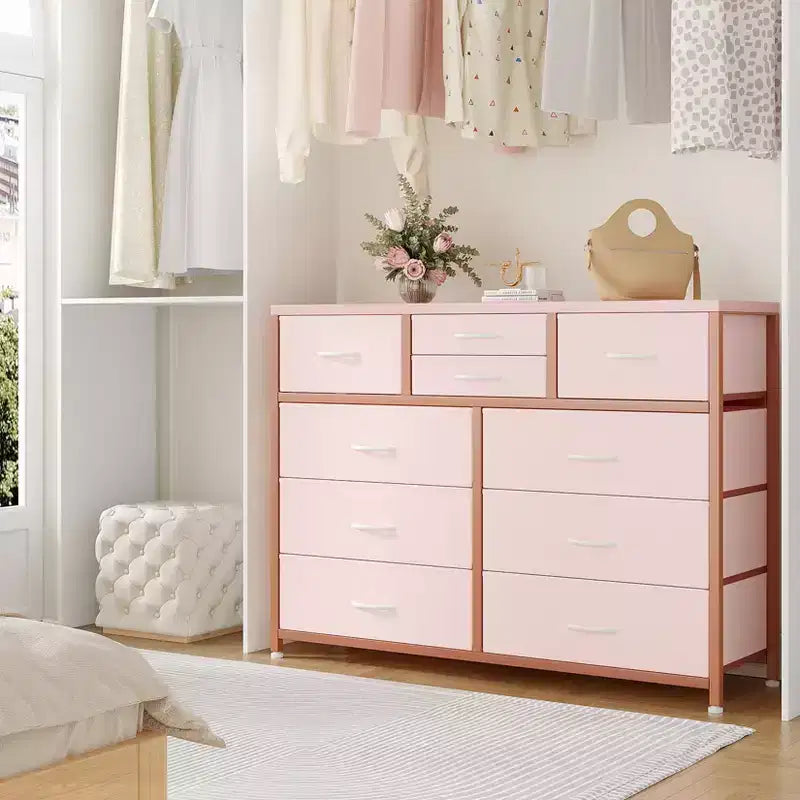 Meuble TV à 10 tiroirs pour téléviseurs de 55" – Commode de rangement polyvalente pour chambre, salon et entrée