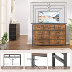Meuble TV à 10 tiroirs pour téléviseurs de 55" – Commode de rangement polyvalente pour chambre, salon et entrée