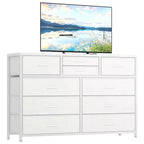 Meuble TV à 10 tiroirs pour téléviseurs de 55" – Commode de rangement polyvalente pour chambre, salon et entrée