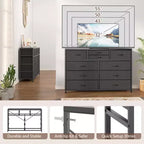 Meuble TV à 10 tiroirs pour téléviseurs de 55" – Commode de rangement polyvalente pour chambre, salon et entrée