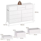 Meuble TV à 10 tiroirs pour téléviseurs de 55" – Commode de rangement polyvalente pour chambre, salon et entrée