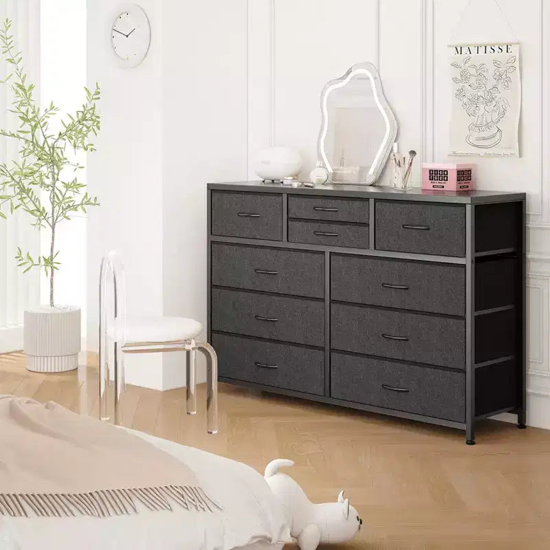 Meuble TV à 10 tiroirs pour téléviseurs de 55" – Commode de rangement polyvalente pour chambre, salon et entrée