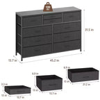 Meuble TV à 10 tiroirs pour téléviseurs de 55" – Commode de rangement polyvalente pour chambre, salon et entrée