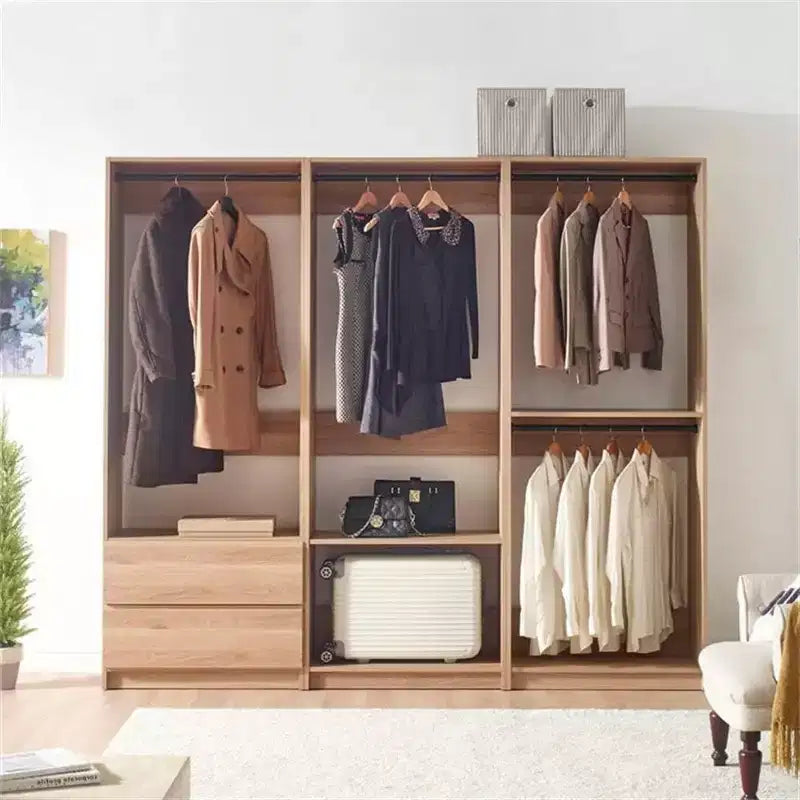 Freestanding Walk-In Closet System – Modular Engineered Wood, Gray Finish, 94.2" W × 83" H