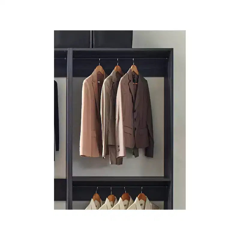 Système de dressing autoportant – Bois composite modulaire, finition grise, 94,2" L × 83" H