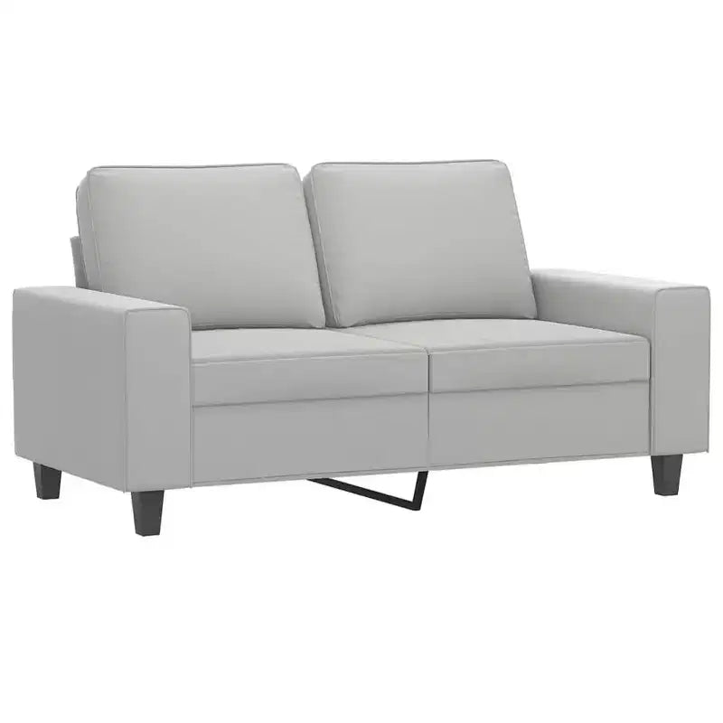 Canapé 2 places – Microfibre gris clair, coussins moelleux, design moderne, 154 cm L