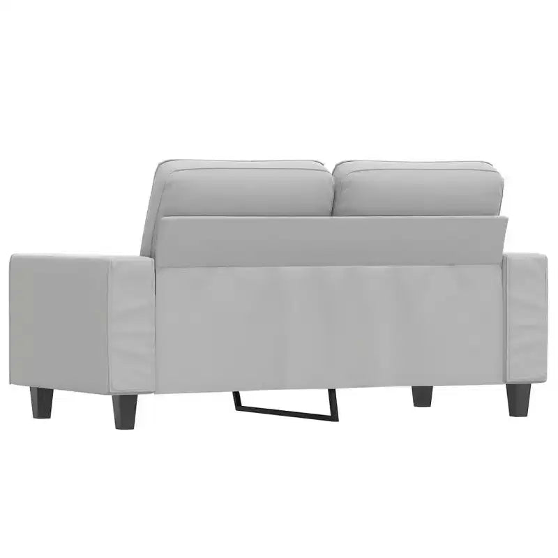 Canapé 2 places – Microfibre gris clair, coussins moelleux, design moderne, 154 cm L
