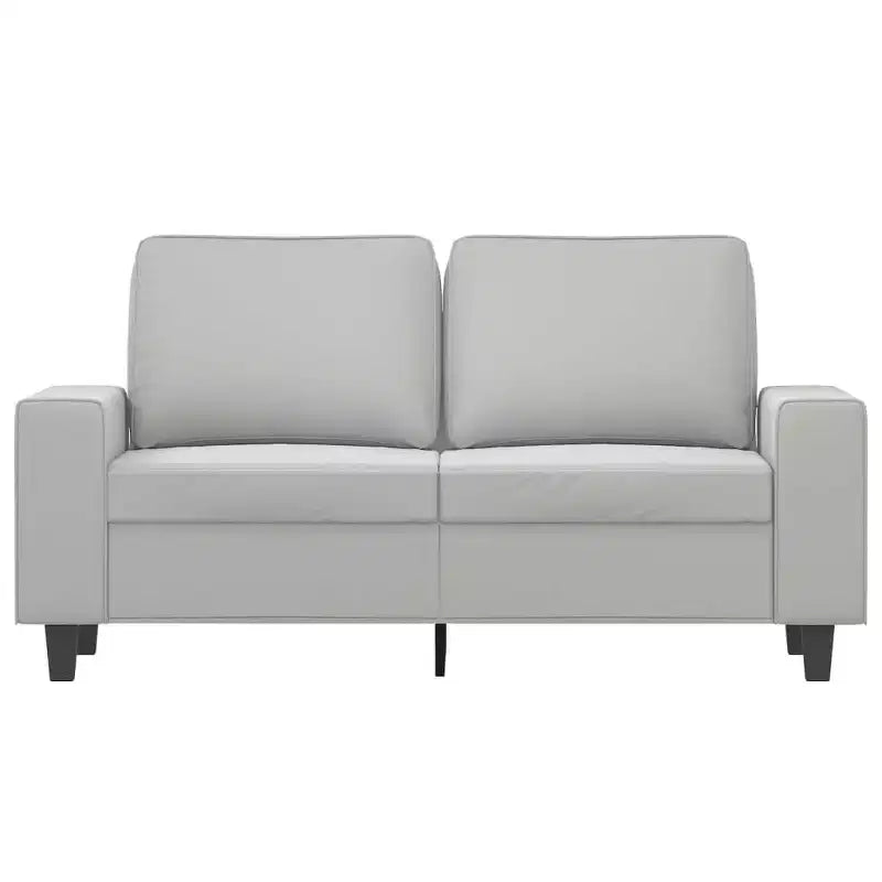Canapé 2 places – Microfibre gris clair, coussins moelleux, design moderne, 154 cm L