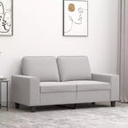 Canapé 2 places – Microfibre gris clair, coussins moelleux, design moderne, 154 cm L