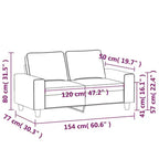 Canapé 2 places – Microfibre gris clair, coussins moelleux, design moderne, 154 cm L