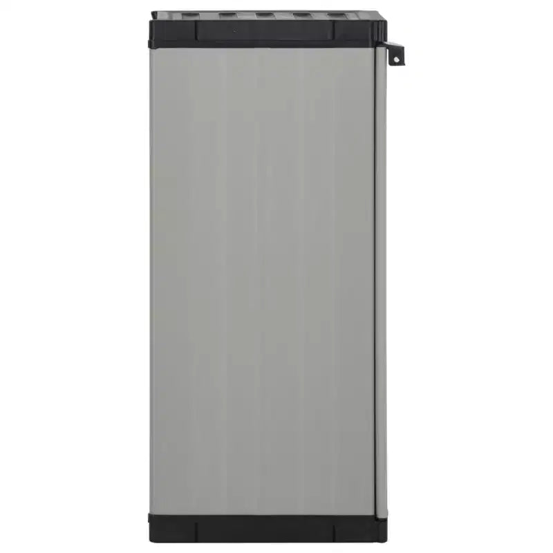 Armoire de rangement compacte d'extérieur – PVC et PP, 1 étagère, verrouillable, gris et noir, 35 cm l × 85 cm H