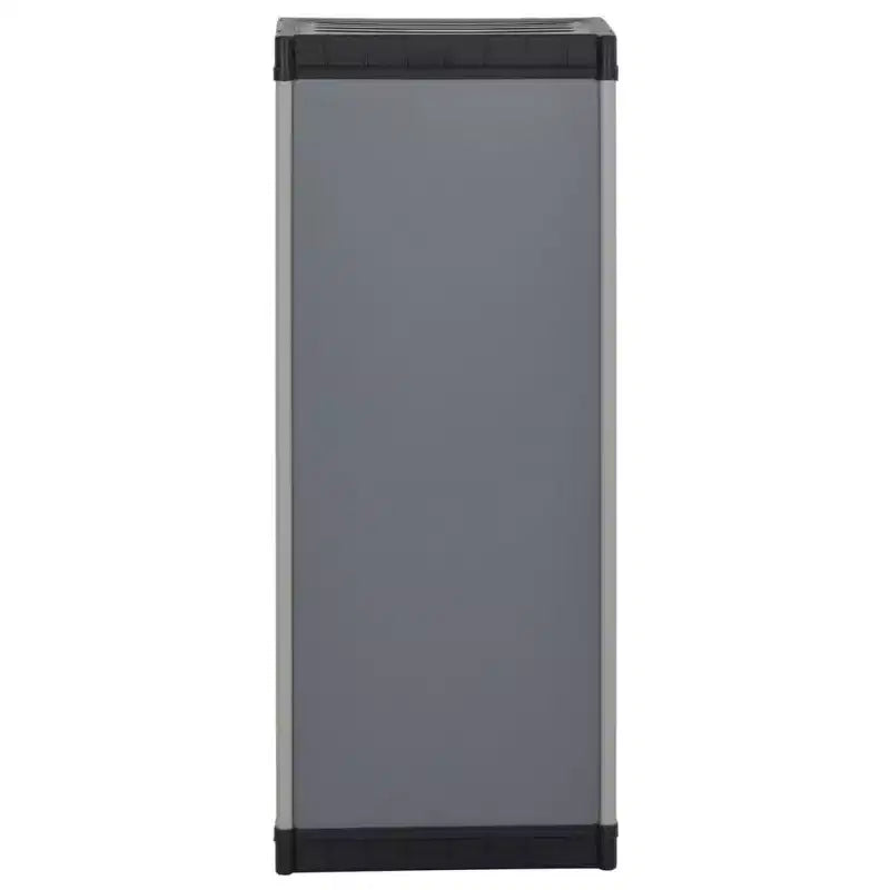 Armoire de rangement compacte d'extérieur – PVC et PP, 1 étagère, verrouillable, gris et noir, 35 cm l × 85 cm H