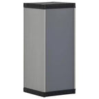 Armoire de rangement compacte d'extérieur – PVC et PP, 1 étagère, verrouillable, gris et noir, 35 cm l × 85 cm H