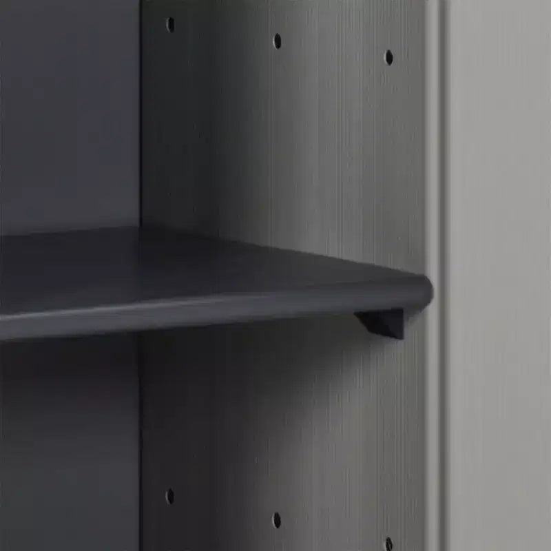 Armoire de rangement compacte d'extérieur – PVC et PP, 1 étagère, verrouillable, gris et noir, 35 cm l × 85 cm H