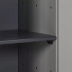 Armoire de rangement compacte d'extérieur – PVC et PP, 1 étagère, verrouillable, gris et noir, 35 cm l × 85 cm H