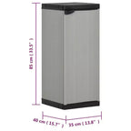 Armoire de rangement compacte d'extérieur – PVC et PP, 1 étagère, verrouillable, gris et noir, 35 cm l × 85 cm H