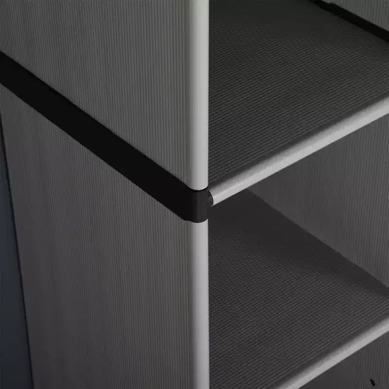 Grande armoire de rangement extérieure – 3 étagères ajustables, verrouillable, PVC et PP, Gris et Noir, 168 cm H