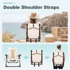 Chaise de plage sac à dos portable – Chaise longue pliante avec porte-gobelet et pochettes de rangement, capacité de 150 kg