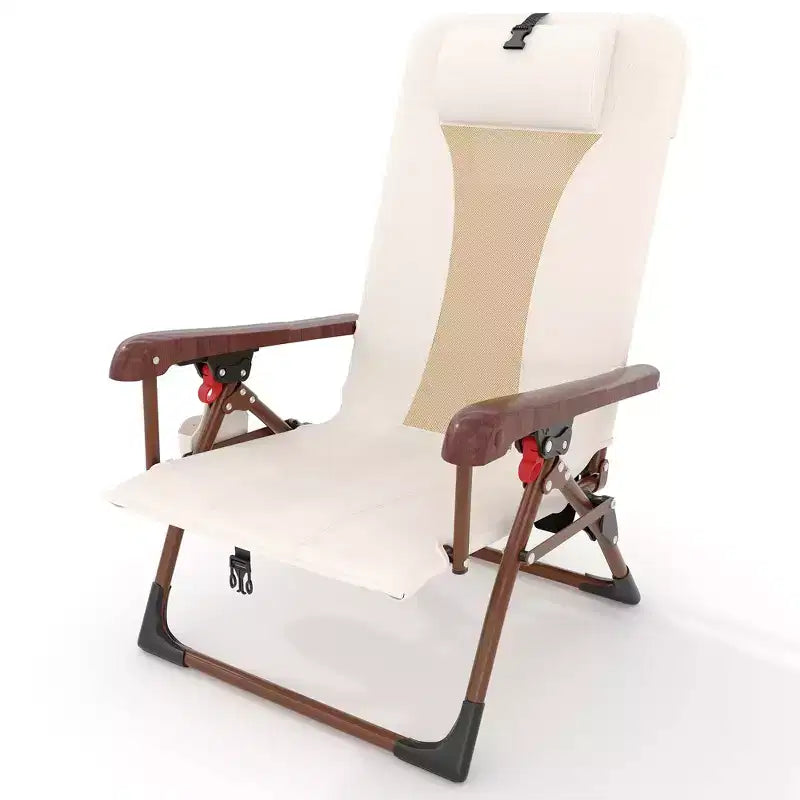 Chaise de plage sac à dos portable – Chaise longue pliante avec porte-gobelet et pochettes de rangement, capacité de 150 kg