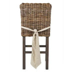 Tabouret de bar 61 cm en rotin – Marron, tressé à la main, pieds en teck, aucun assemblage requis