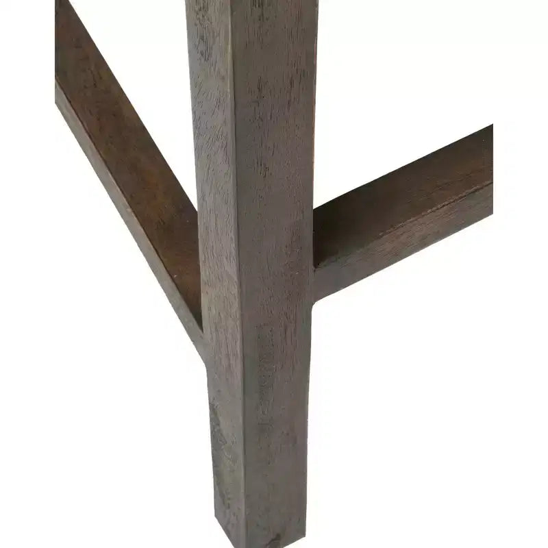 Tabouret de bar 61 cm en rotin – Marron, tressé à la main, pieds en teck, aucun assemblage requis