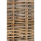 Tabouret de bar 61 cm en rotin – Marron, tressé à la main, pieds en teck, aucun assemblage requis